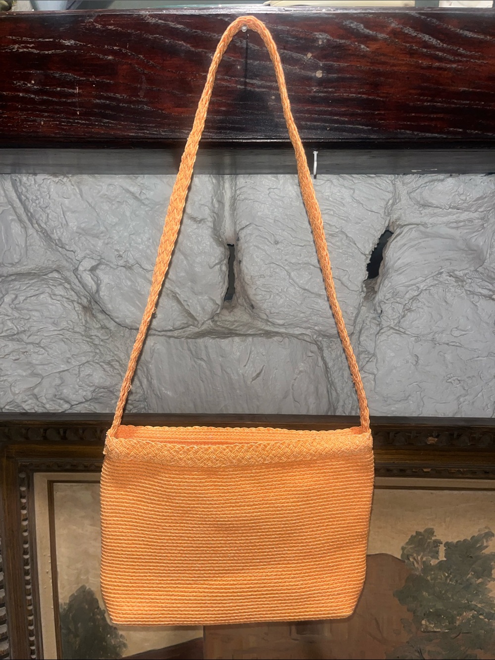 Super cute Talbots orange "weave" shoulder bag